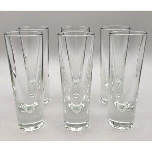 Carlo Moretti Italian Glasses Bullet Design Clear Highball Barware Set of Six